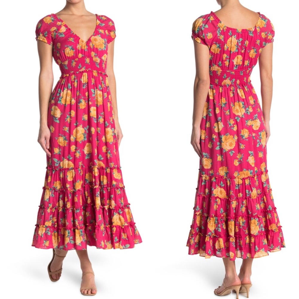 Betsey Johnson Pink Ruffled Tiered Sundress